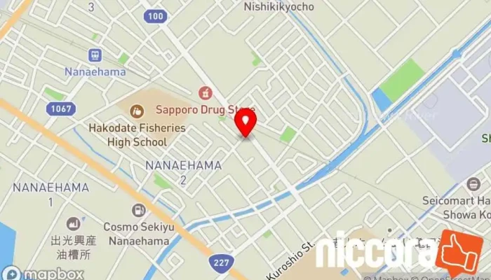 の地図 北菱テクニカル㈱ 函館営業所 電気通信事業者 で 北斗市