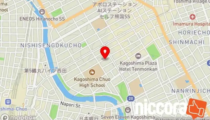 の地図 福井コンピュータグループ 鹿児島オフィス IT コンサルタント で 鹿児島市