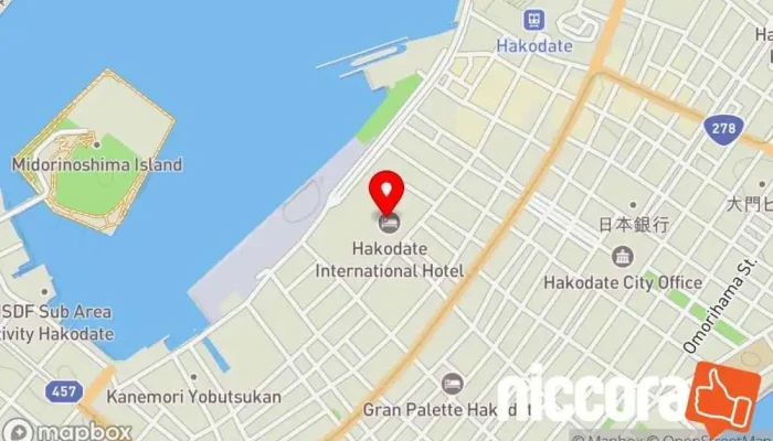 の地図 函館国際ホテル ホテル, 宴会場, レストラン, 結婚式場 で 函館市