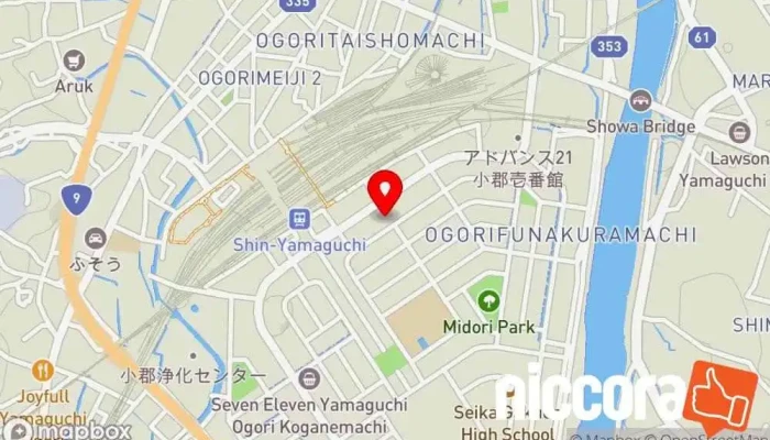 の地図 空きテナント 企業のオフィス で 山口市