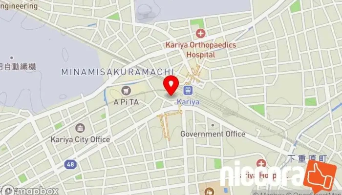 の地図 豊田自動織機 ITソリューションズ 企業のオフィス で 刈谷市
