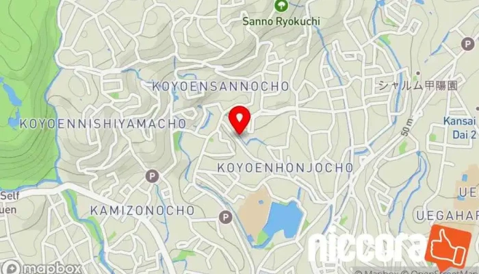 の地図 日本料理 子孫 会席・懐石料理店, 純和食店, 和食店, 京都風日本料理店 で 西宮市