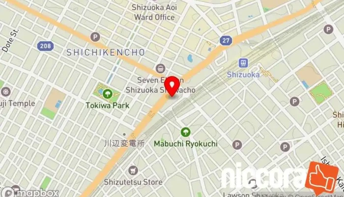 の地図 日本事務器株式会社 静岡支店 コンピューター サポート、サービス で 静岡市