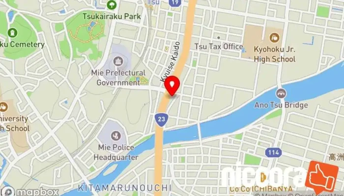 の地図 日興通信株式会社 三重支店 IT コンサルタント で 津市