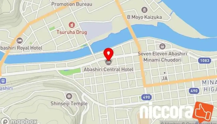 の地図 網走セントラルホテル ホテル で 網走市
