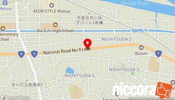 の地図 有限会社朝日住宅 不動産仲介業, 不動産管理会社, 不動産コンサルタント, 不動産店 で 松江市