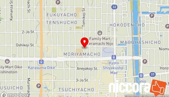 の地図 株式会社ギャザーリンク ウェブ ホスティング会社, 印刷業者, 印刷屋, 店舗 で 京都市
