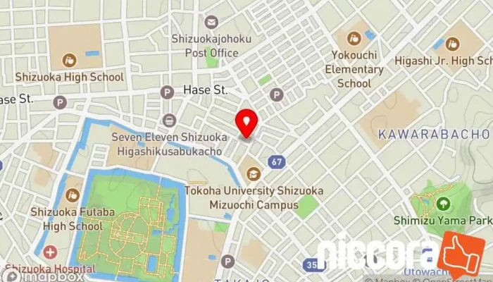 の地図 株式会社くまひさ IT コンサルタント, エステティック サロン, コンピュータ セキュリティ業, コンピュータ ソフトウェア専門店, コンピューター サポート、サービス, まつげサロン, 銃専門店, ネイルサロン, ウェブ ホスティング会社, ウェブ デザイナー で 静岡市