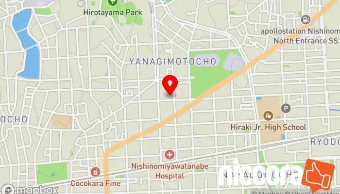 の地図 株式会社ワイズインパクト IT コンサルタント, パソコンショップ, スポーツ用品店, 店舗 で 西宮市