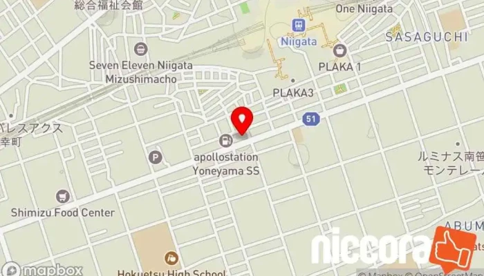 の地図 (株)BSNアイネット 本社 企業のオフィス で 新潟市