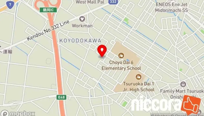 の地図 dework(デワーク) ウェブ デザイナー, 印刷業者, IT コンサルタント, 映画スタジオ, ソフトウェア企業 で 鶴岡市