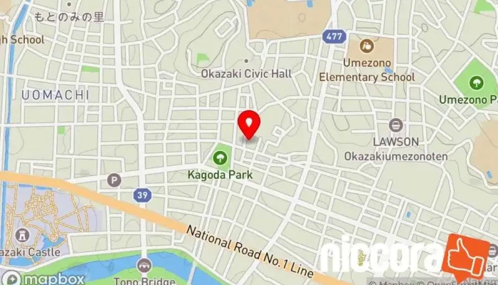 の地図 レイヤーワークス 広告代理店, IT コンサルタント, 店舗 で 岡崎市