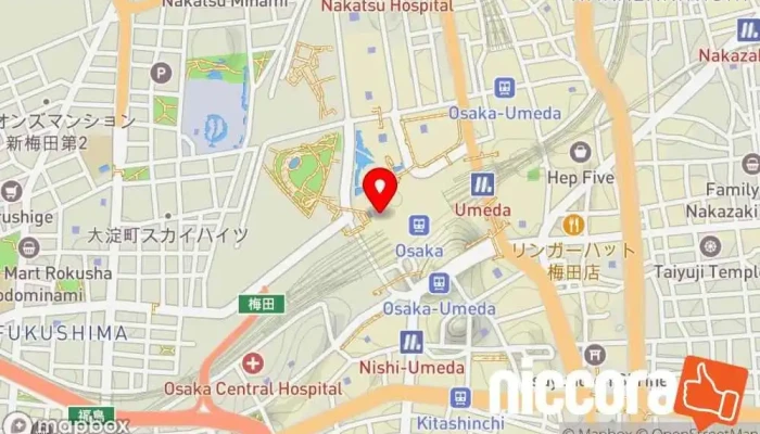 の地図 ロバートウォルターズ大阪オフィス リクルート業者, ハイクラス転職エージェント, 人事コンサルティング, 人材派遣業 で 大阪市